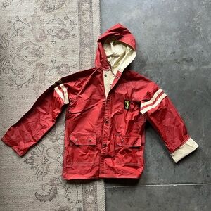 Red Vintage Kids Rain Jacket